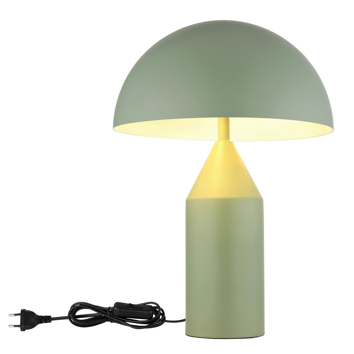 Tischleuchte Atoma Weiß/Hellgrün max. 40 Watt - Weiss/Hellgrün, Design, Metall (28/39cm) - Globo
