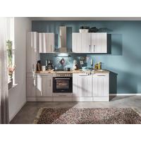 Küchenblock Anton Landhaus ohne Geräte ca. 250 cm Weiß - Edelstahlfarben/Lärchefarben, Basics, Holzwerkstoff/Metall (250cm) - Respekta