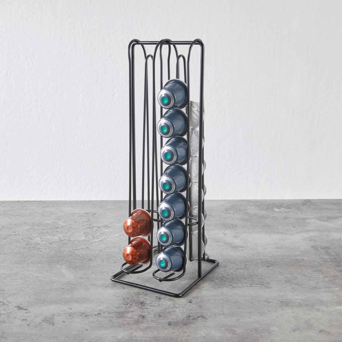 Kávékapszula Tartó Vanja - fekete, Modern, fém (12/29/10cm)