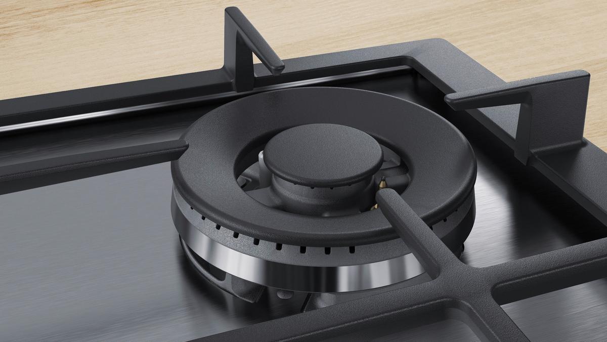 Gaskochfeld PCH6A5C90D Edelstahl - Edelstahlfarben, KONVENTIONELL, Metall (58,2/4,5/52cm) - Bosch
