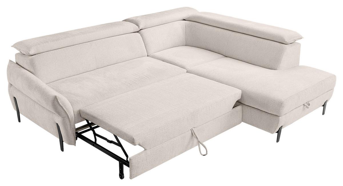 Kutna Garnitura Romeo - bež/crna, Moderno, tekstil/metal (257/76-95/207-212cm) - Modern Living