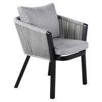 GARTENSTUHL-SET VIRYA - Schwarz/Grau, KONVENTIONELL, Textil/Metall (60/73/62,5cm) - Gardenson