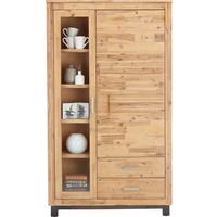 Vitrina Aruba - srebrne barve/siva, Konvencionalno, kovina/les (110/190/45cm) - Zandiara
