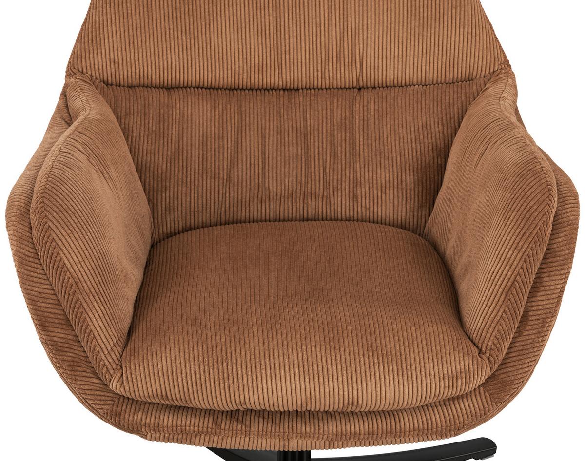 Set S Foteljem Tabbe, Oranžna, Žamet - črna/barve bakra, Moderno, kovina/tekstil (76/110/88,5cm) - Modern Living