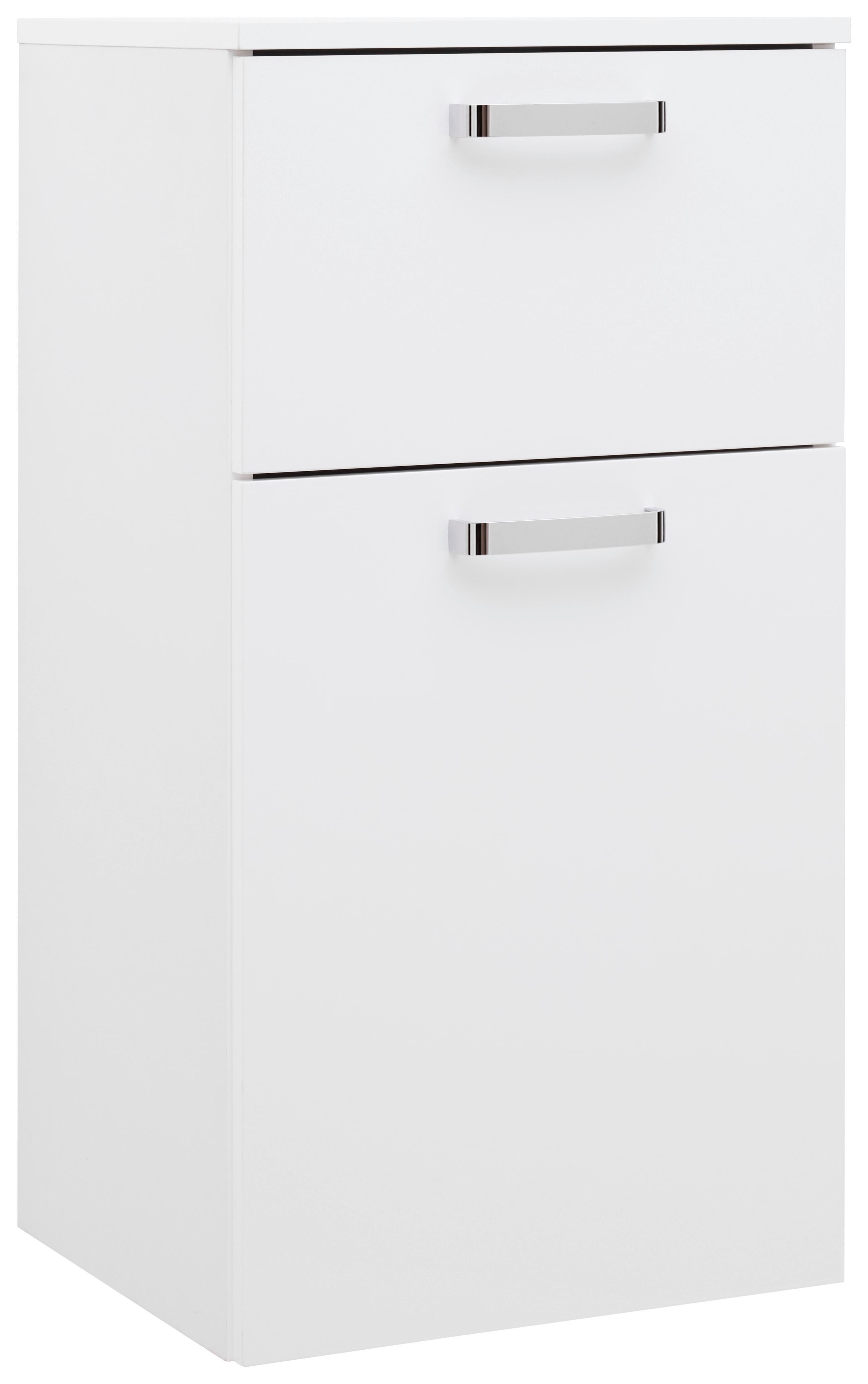 Donji Element Fresh - bijela/boje kroma, Konvencionalno, drvni materijal/metal (40/79/38,5cm) - Modern Living
