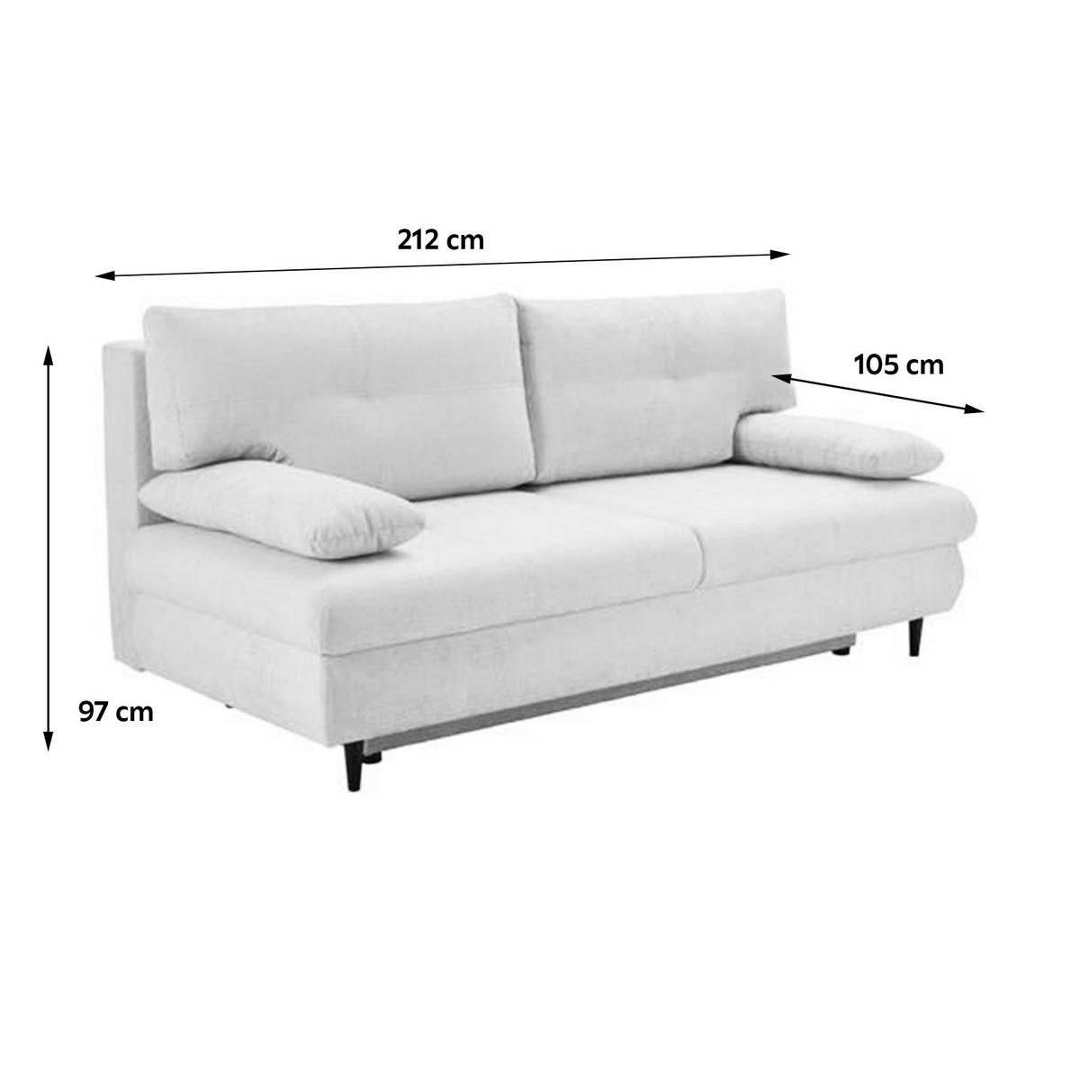 Trosjed Na Razvlačenje Virgo - bijela/crna, Konvencionalno, tekstil/drvo (212/97/105cm) - Modern Living