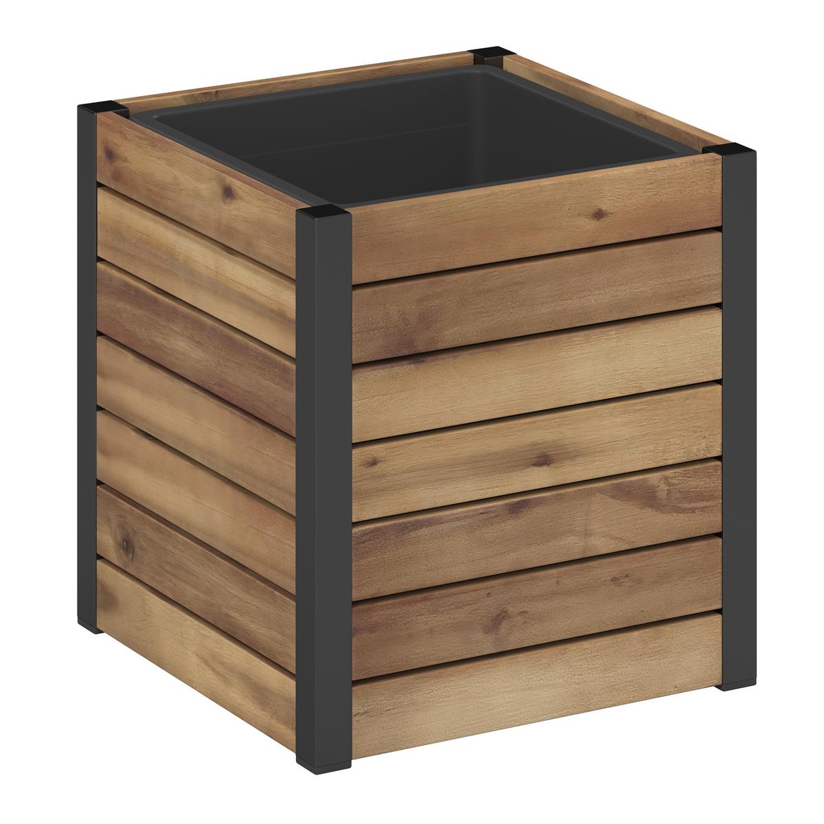 Magaságyás Christo 1 - akáciaszínű/fekete, Natur, műanyag/fa (32/34/32cm) - Mömax