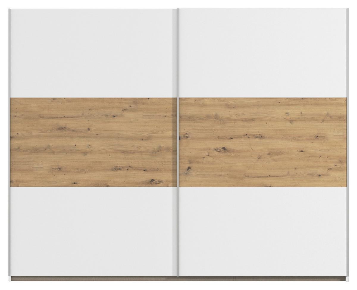 Omara Z Drsnimi Vrati Foster, Bela, Hrast, 261 Cm - bela/barve aluminija, Konvencionalno, kovina/leseni material (261/210/59cm)