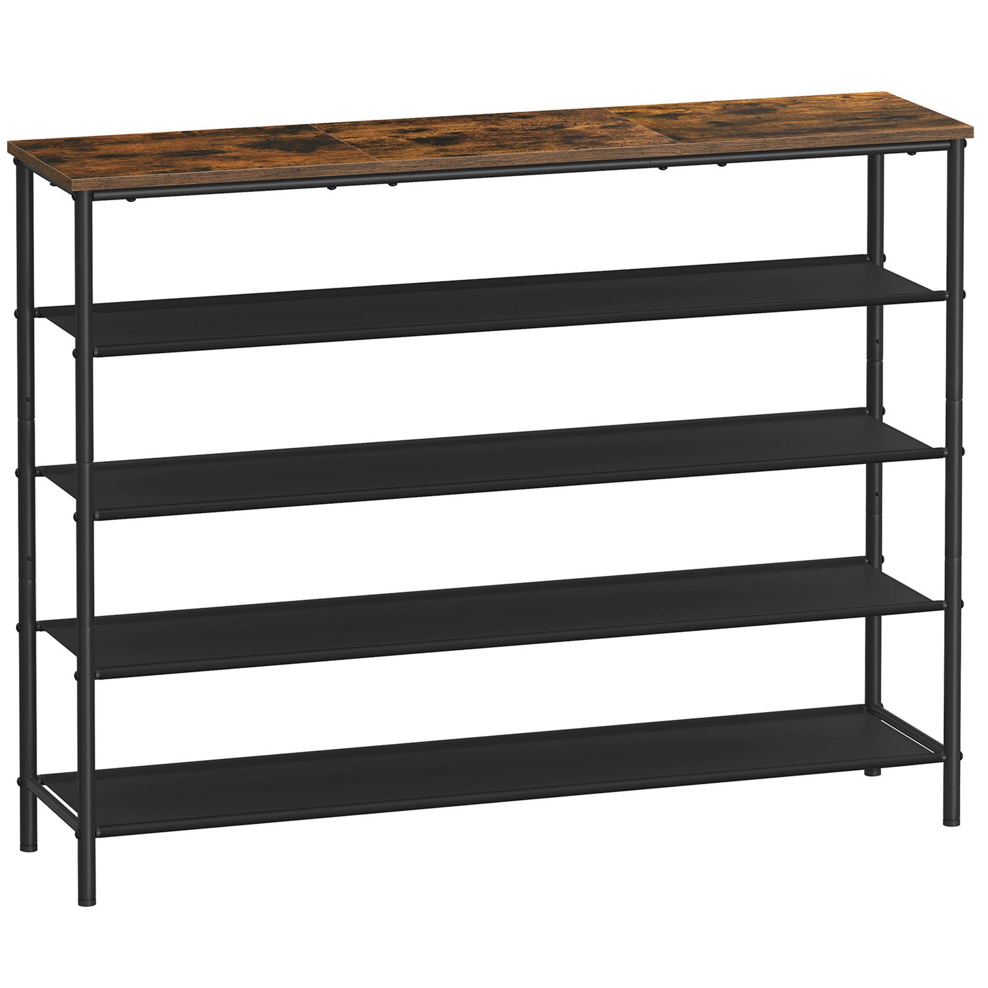 Regal Dunkelbraun/ Schwarz ca. 120x88,5x29 cm - Dunkelbraun/Schwarz, Trend, Holzwerkstoff/Metall (120/88,5/29cm) - MID.YOU