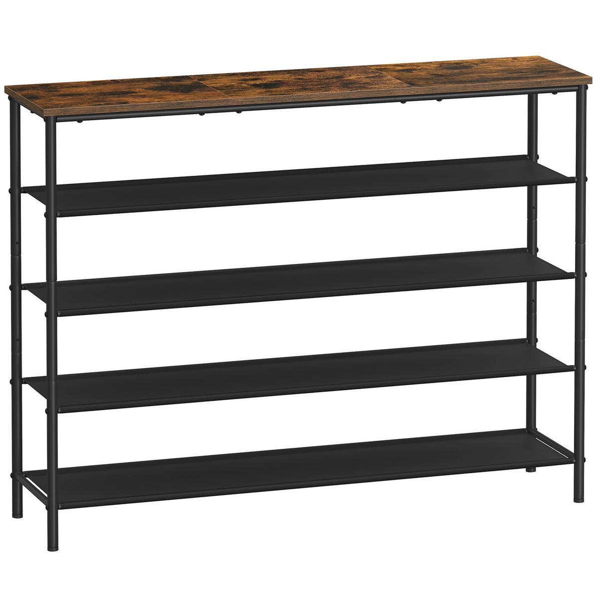 Regal Dunkelbraun/ Schwarz ca. 120x88,5x29 cm - Dunkelbraun/Schwarz, Trend, Holzwerkstoff/Metall (120/88,5/29cm) - MID.YOU