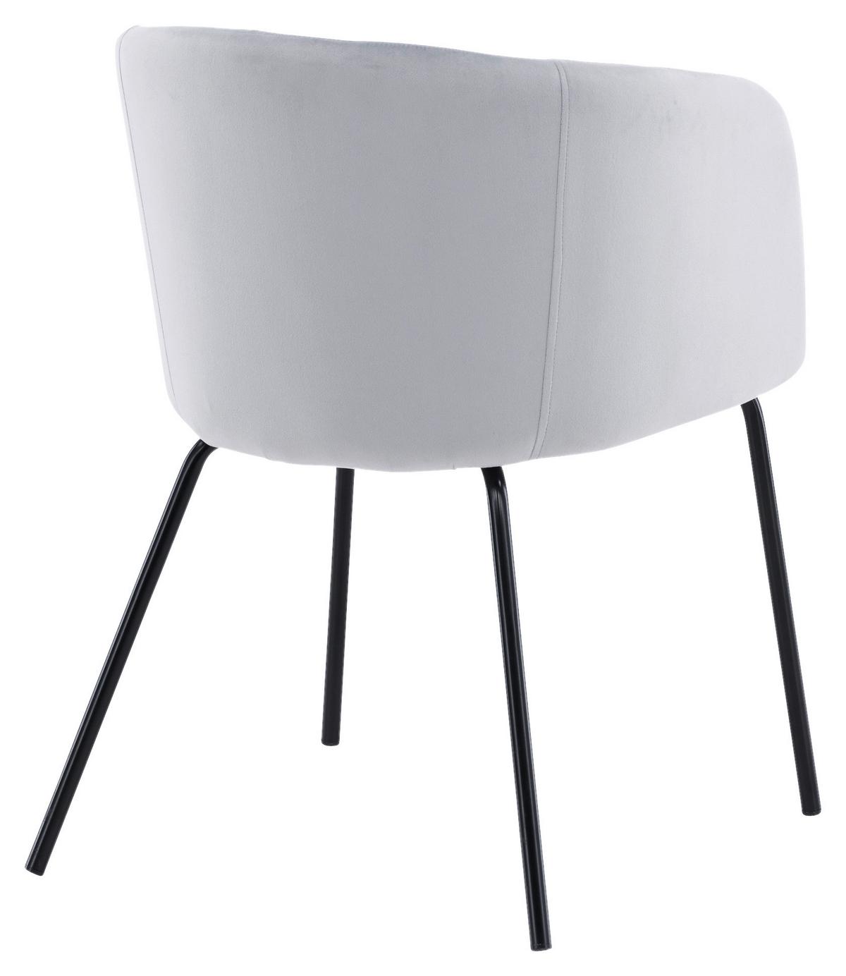 Stuhl Berit ca. 55x78x55 cm Hellgrau - Hellgrau/Schwarz, Design, Textil/Metall (55/78/55cm) - Livetastic