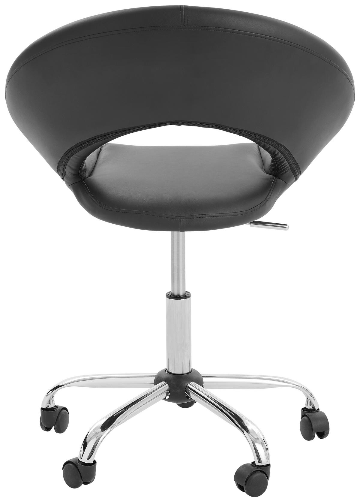 KRZESŁO OBROTOWE MŁODZIEŻOWE LAZY - czarny/kolor chromowy, Design, tworzywo sztuczne/metal (68/84-96/56cm) - Carryhome