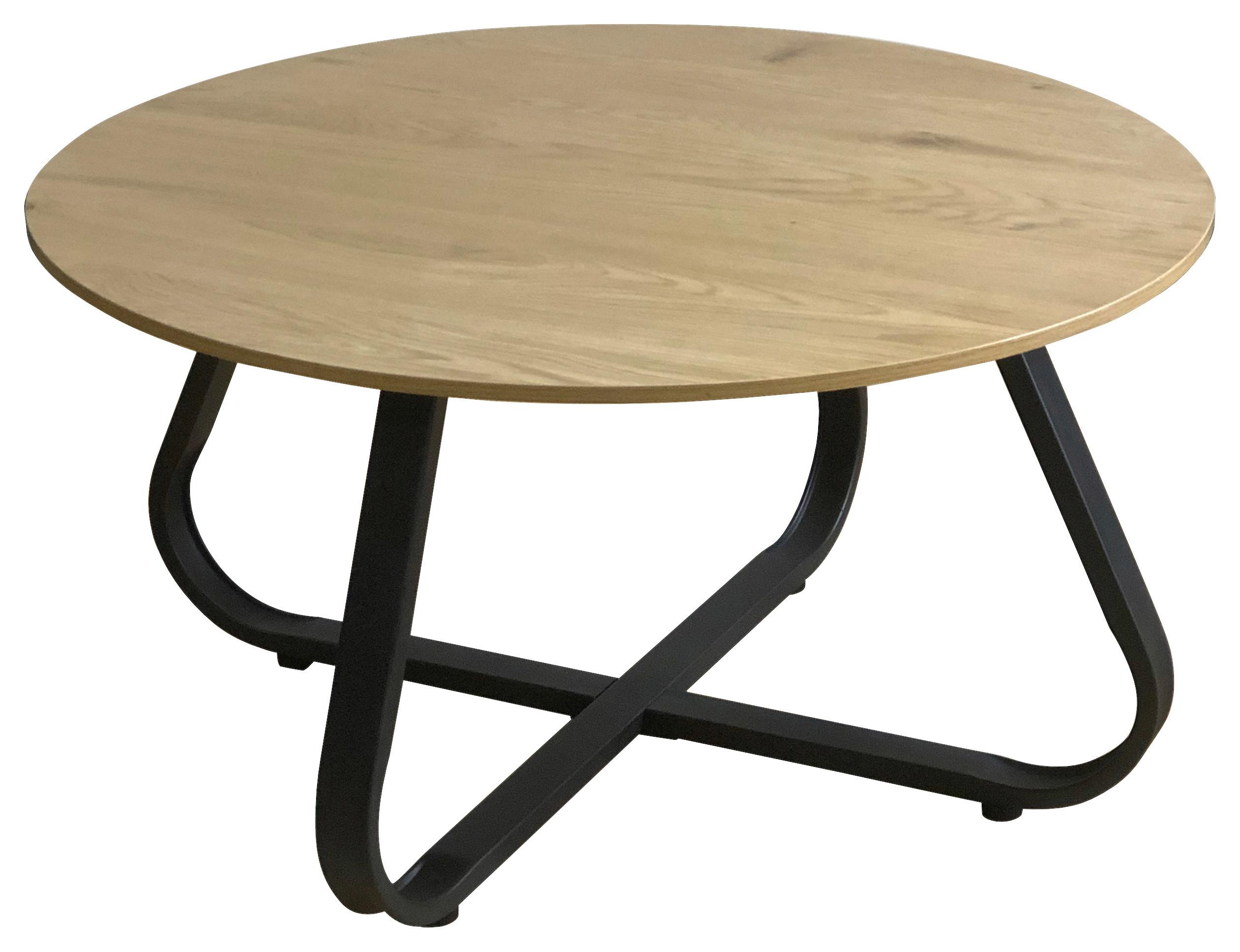 Stolić Lennox - prirodne boje/crna, Moderno, drvni materijal/metal (80/38cm) - Modern Living