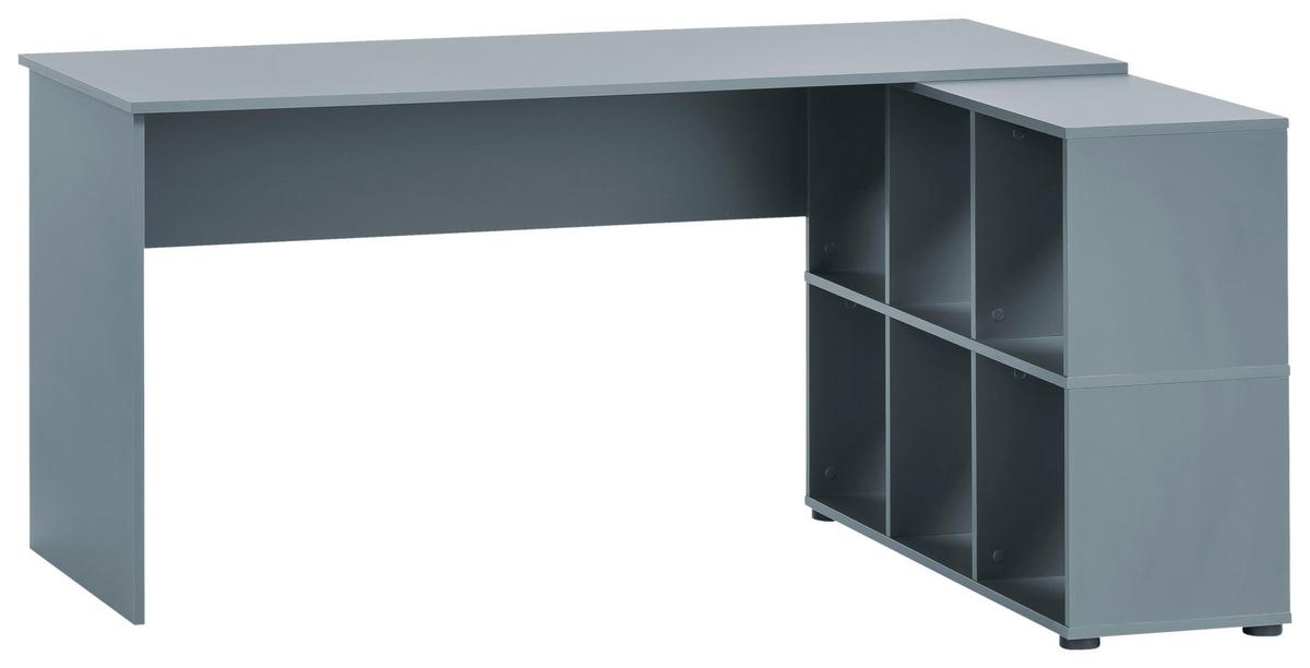 Schreibtisch Serie 500 Blau ca. 150x73,6x121,6cm - Blau, MODERN, Holzwerkstoff (150/73,6/121,6cm) - MID.YOU