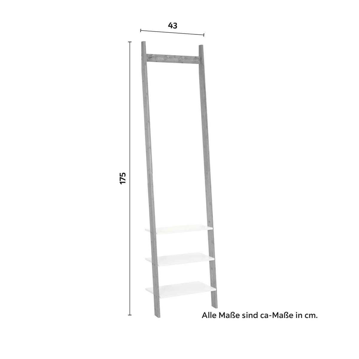 Regal Mirella Weiß/Naturfarben MDF - Weiß/Naturfarben, MODERN, Naturmaterialien/Holzwerkstoff (43/175/25cm) - Bessagi Home