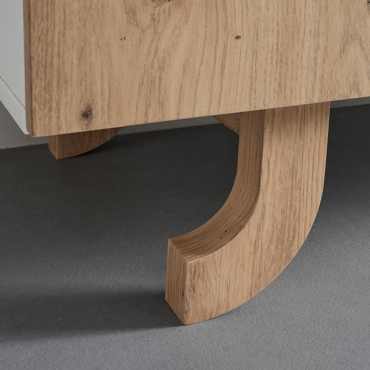 Sideboard Vira Weiß/Kieferfarben Echtholz - Weiß/Kieferfarben, MODERN, Holz (110/83/43cm) - Bessagi Home