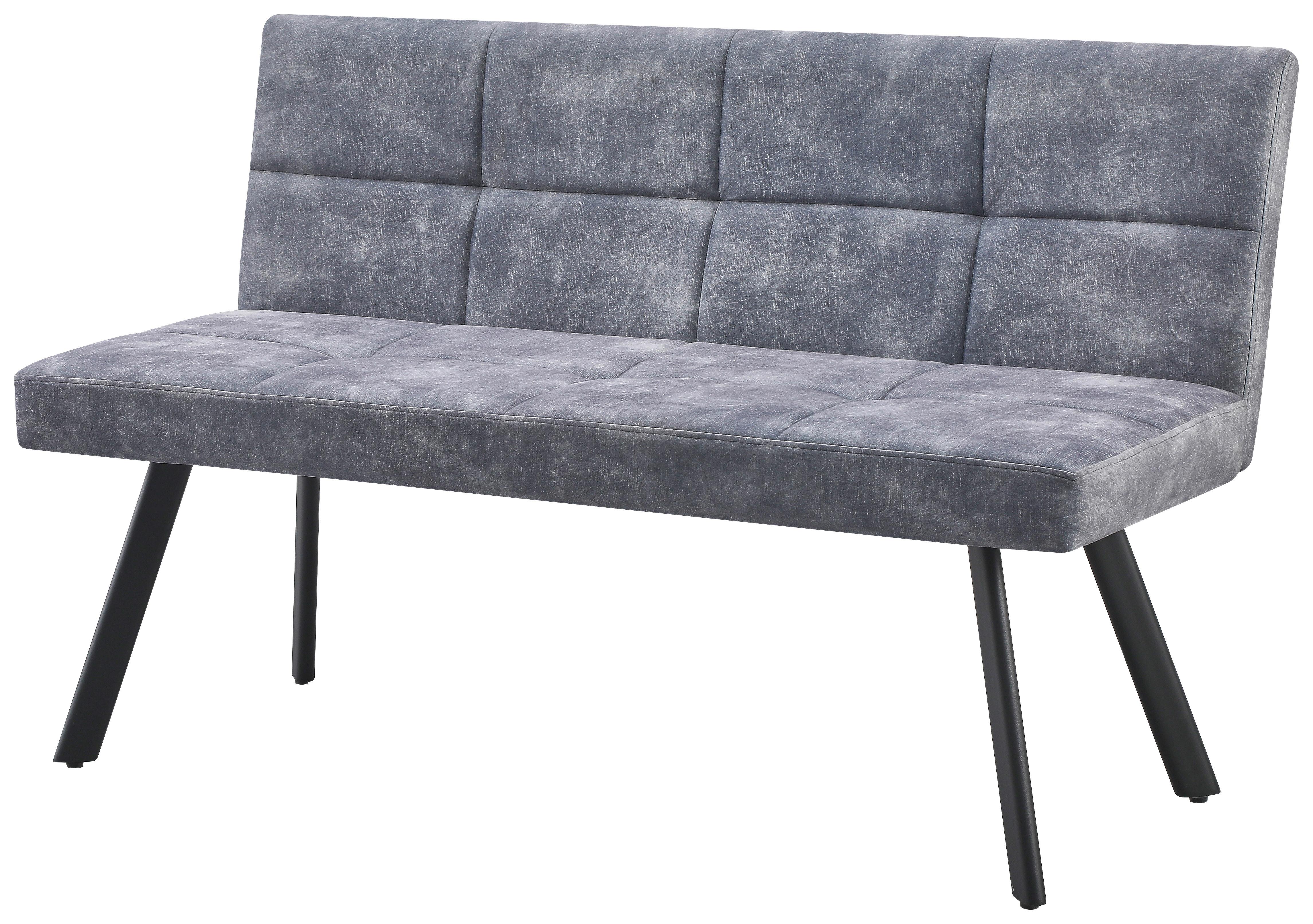 Klop Milos, Siva - siva/črna, Moderno, kovina/tekstil (140/85/60cm)