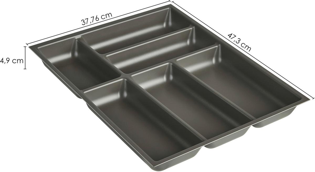 Besteckeinsatz BE45Y Schieferfarben - Schieferfarben, Basics, Kunststoff (37,76/4,9/47,3cm) - Nobilia