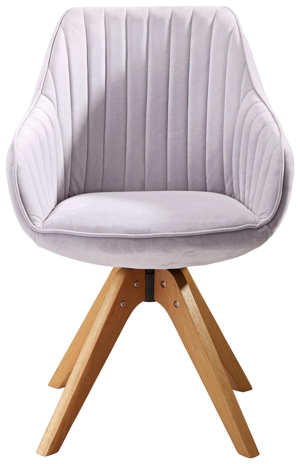 KRZESŁO Z PODŁOKIETNIKAMI CHILL    -HOM IN- - kolor naturalny/jasnoszary, Lifestyle, tkanina/drewno (60/83/65cm) - Hom`in