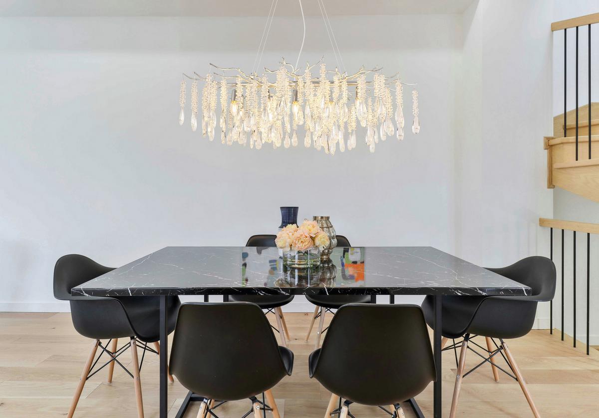 Viseća Svjetiljka Kinga - srebrne boje/prozirno, Design, staklo/metal (100/60/120cm) - Globo