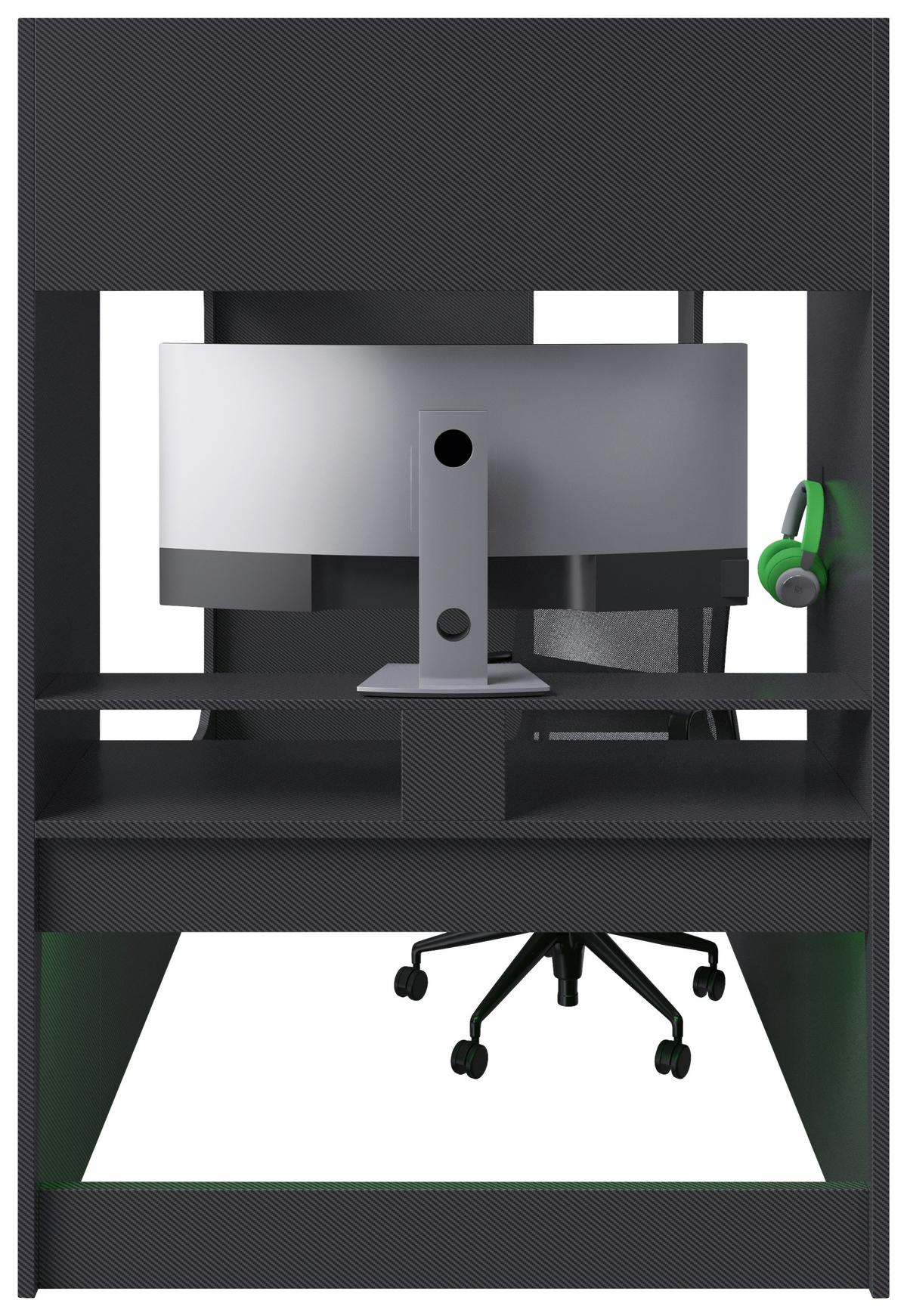 Hochbett Minecraft ca. 120x200 cm Schwarz - Schwarz, MODERN, Holz/Holzwerkstoff (120/200cm) - Minecraft