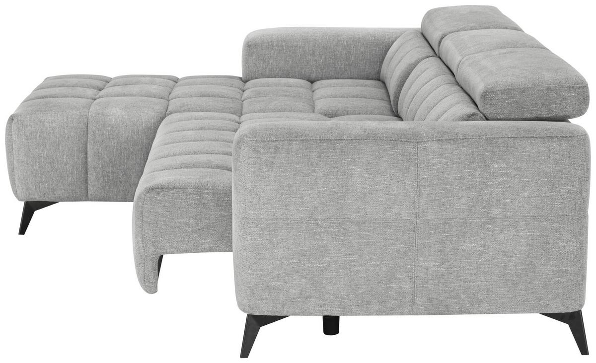 Wohnlandschaft Melbourne Grau - Schwarz/Grau, Modern, Holz/Textil (182/285cm) - Mömax