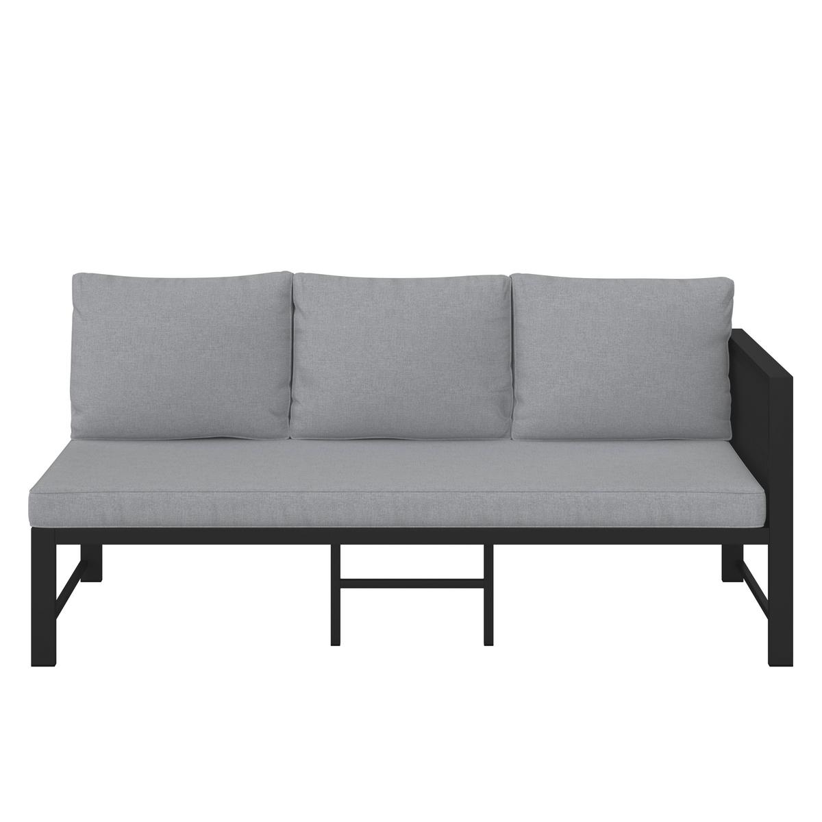 Dining-Loungeset Pergolina Grau Metall/Outdoorstoff - Dunkelgrau/Hellgrau, MODERN, Kunststoff/Textil (194/245cm) - Bessagi Garden