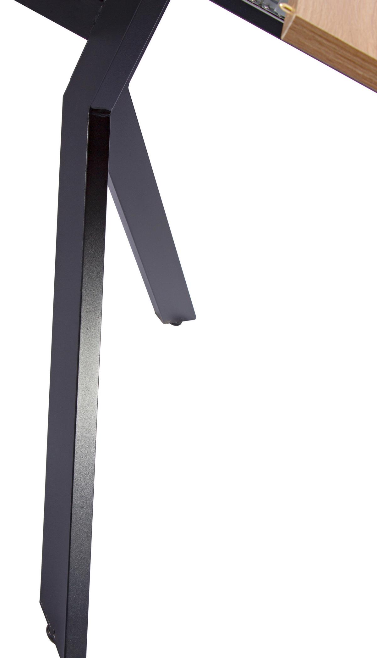 Raztegljiva Miza Jax, Barva Hrasta, Črna, 150-190x90 - črna/hrast artisan, Moderno, kovina/leseni material (150-190/90/76cm) - Livetastic