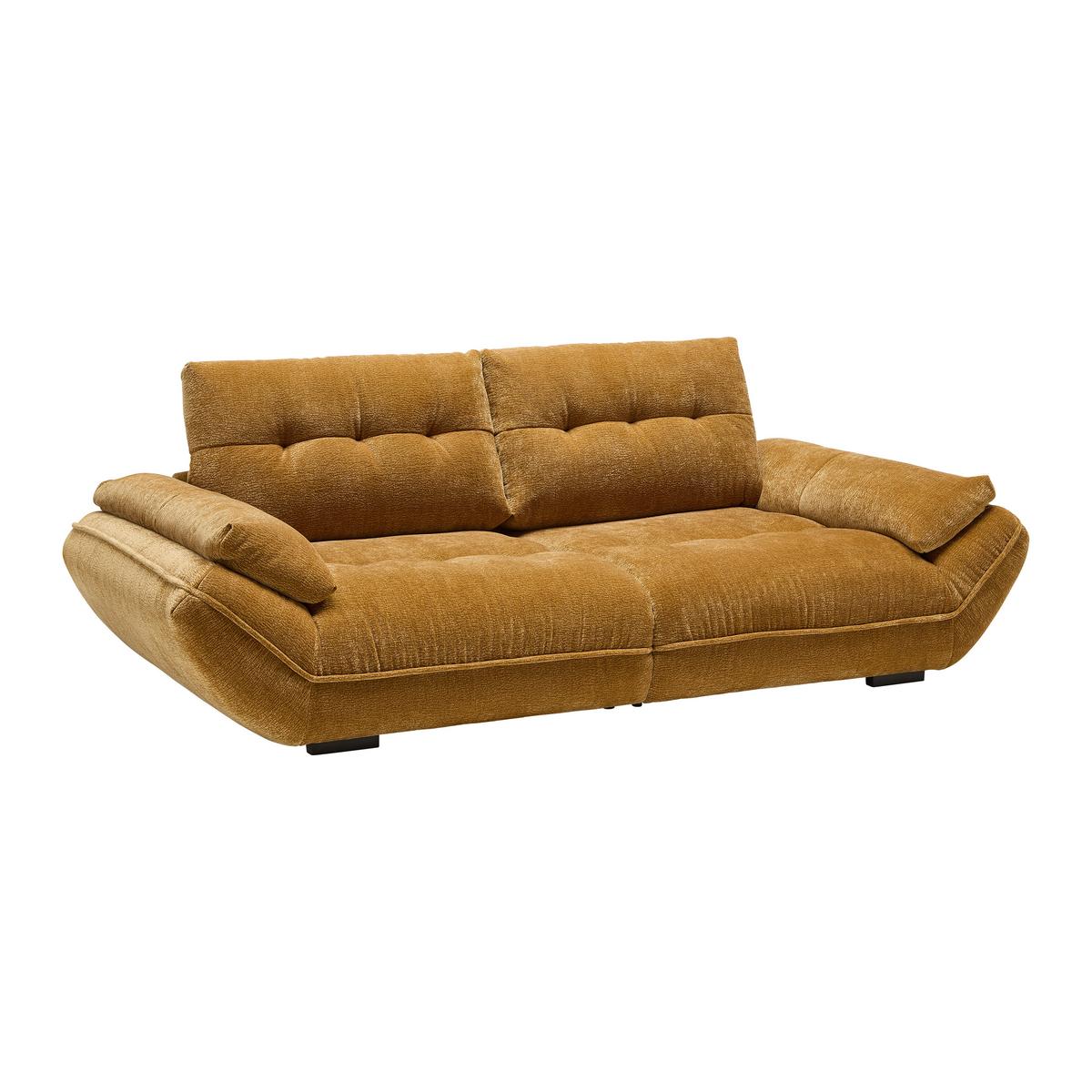 Bigsofa Vivo Goldfarben - Goldfarben/Schwarz, MODERN, Kunststoff/Textil (272/63/137cm) - Premium Living