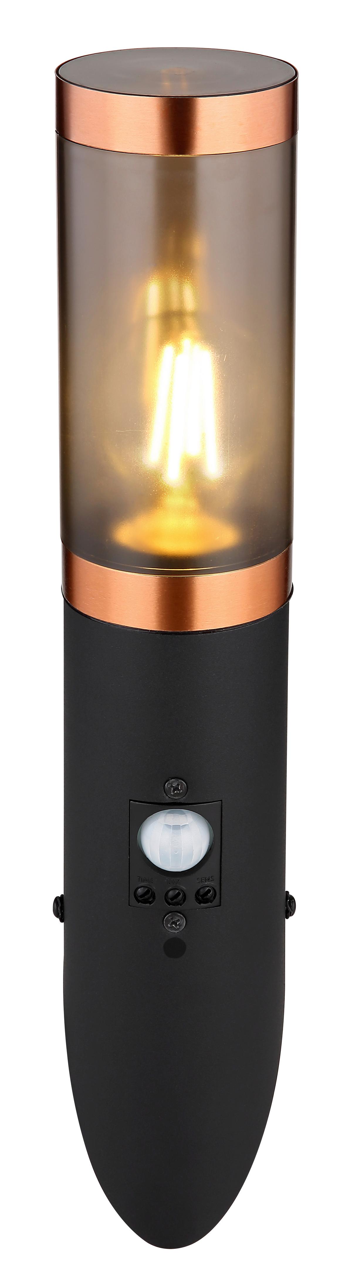 Zunanja Stenska Svetilka 3157bcs Boston - črna/barve bakra, Design, kovina/umetna masa (7,6/41/17cm) - Globo