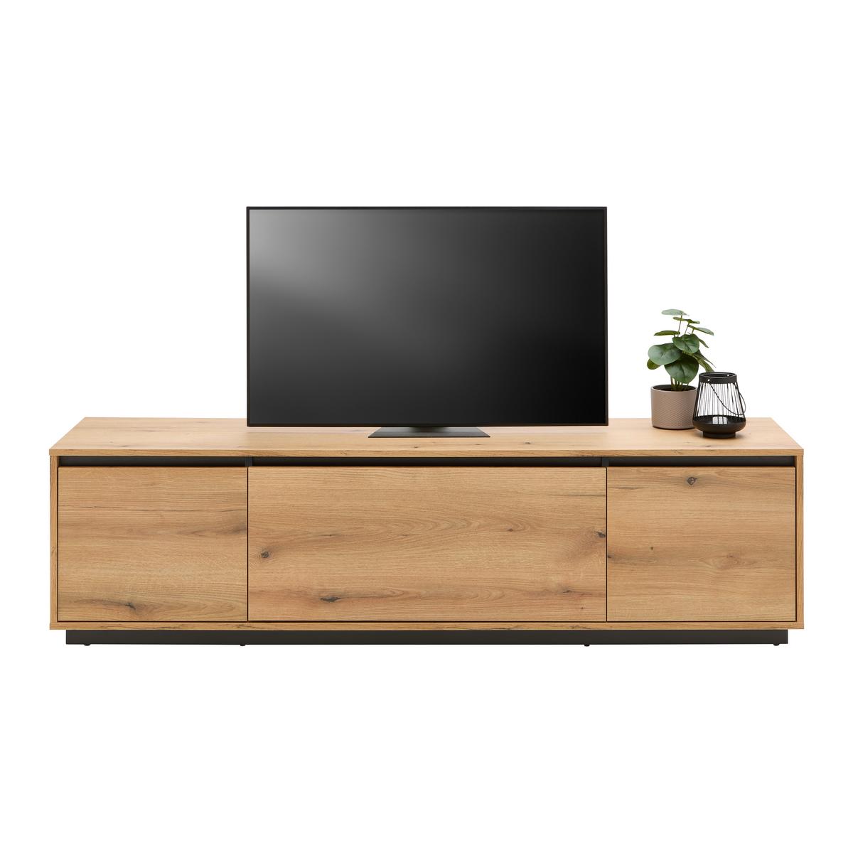 Tv Komoda Puro - boje hrasta/crna, Moderno, drvni materijal (180/48/42cm) - Modern Living