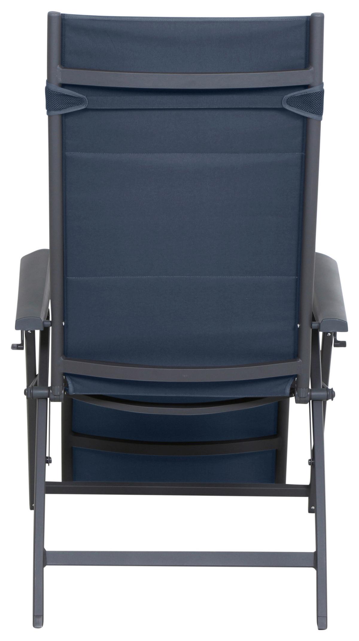 Garten-Relaxsessel klappbar Premium Aluminium - Anthrazit/Dunkelblau, KONVENTIONELL, Textil/Metall (69/124/84cm) - Siena Garden