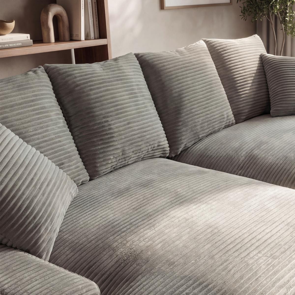 Velika Sofa Eleonora - svijetlo siva/crna, Moderno, drvo/tekstil (250/97/168cm) - Bessagi Home