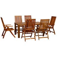 Gartenmöbel Set 7-tlg. Paleros Holz Akazie - Akaziefarben, KONVENTIONELL, Holz - Siena Garden