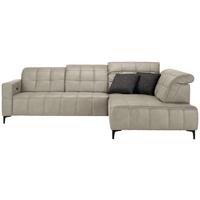 Ecksofa Panama rechts Grau - Schwarz/Grau, KONVENTIONELL, Textil/Metall (304/89-102/216cm) - Premium Living
