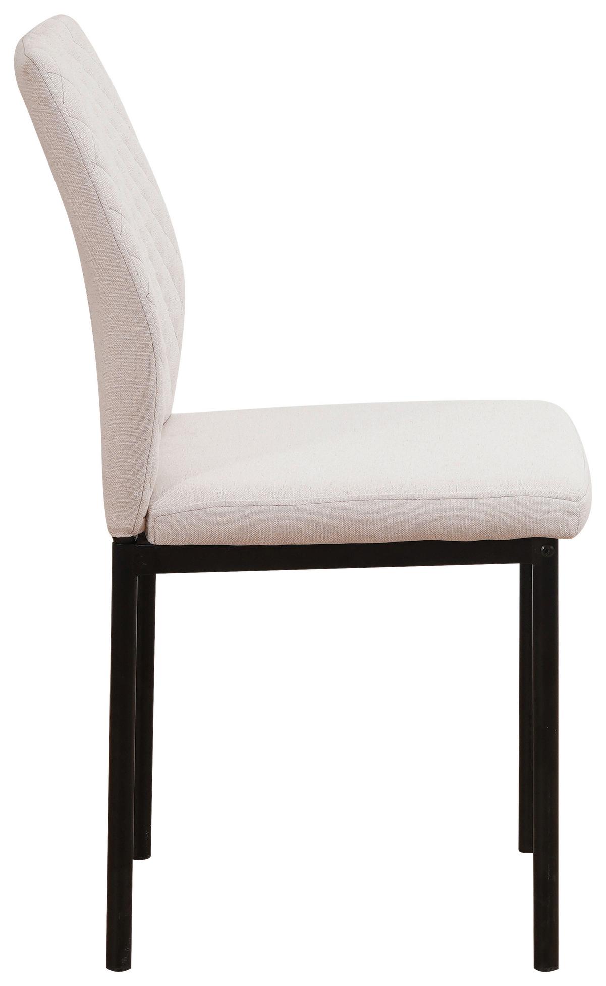 Stuhl Mia in Beige Mikrofaser - Beige/Schwarz, Basics, Textil/Metall (44/90/56cm) - Based