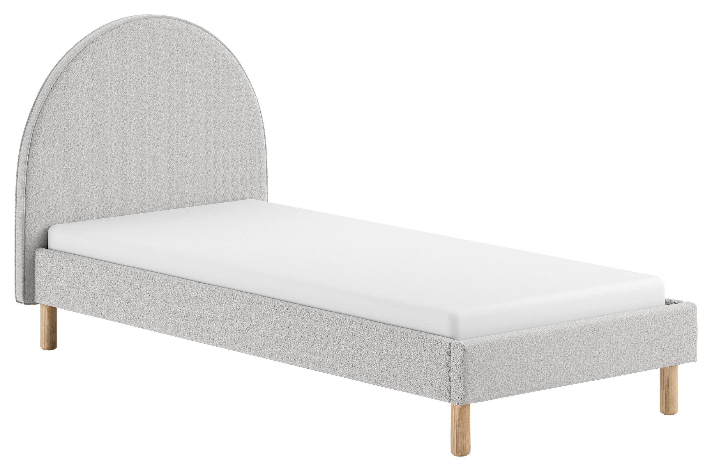 Kinder-/Juniorbett ca. 90x200 cm Grau - Naturfarben/Grau, ROMANTIK / LANDHAUS, Holz/Textil (90/200cm) - MID.YOU