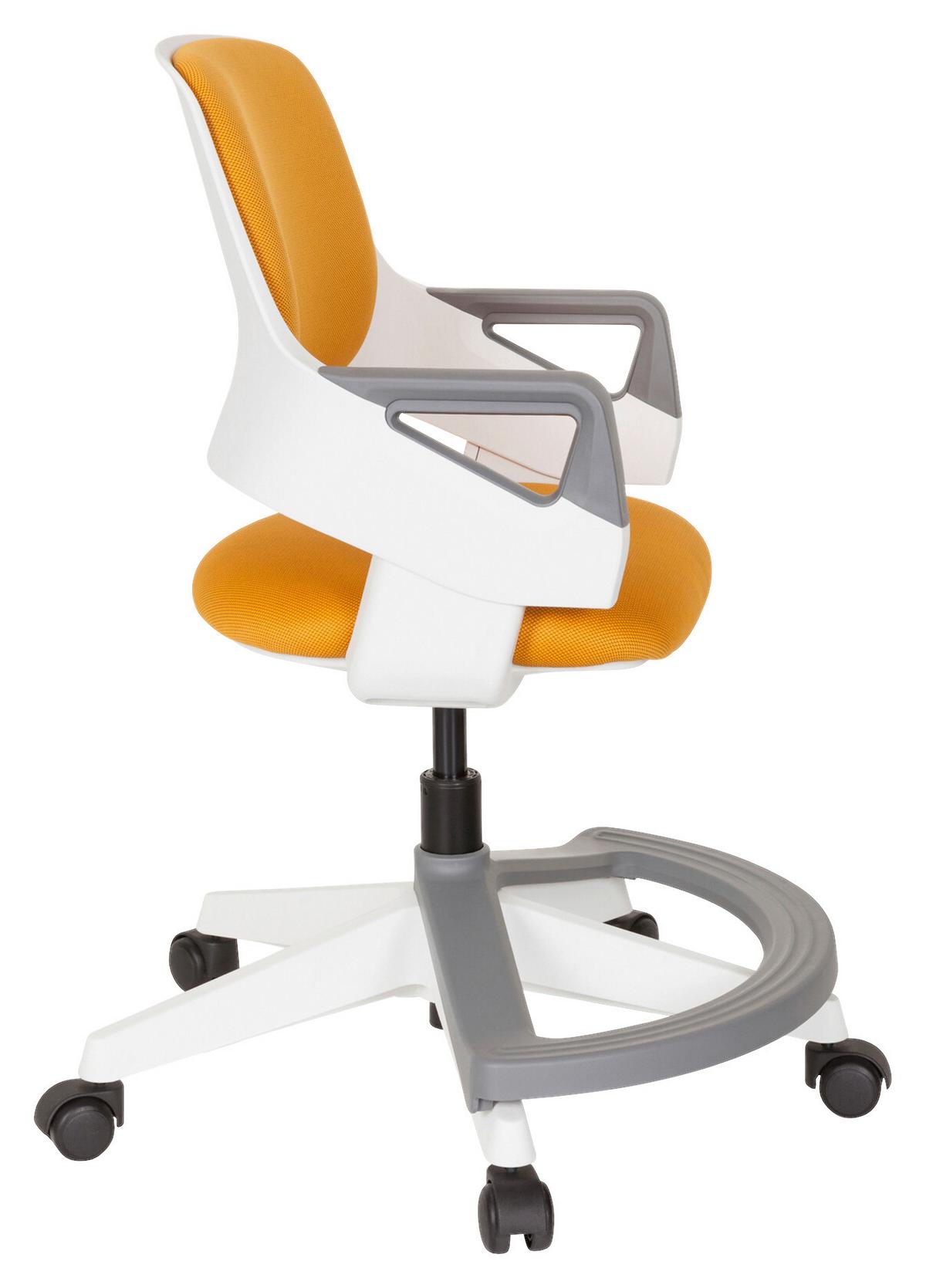 Jugenddrehstuhl Kid Flex ca. 53x80-93x60 cm Orange - Orange/Weiß, Basics, Kunststoff (53/80-93/60cm) - MID.YOU