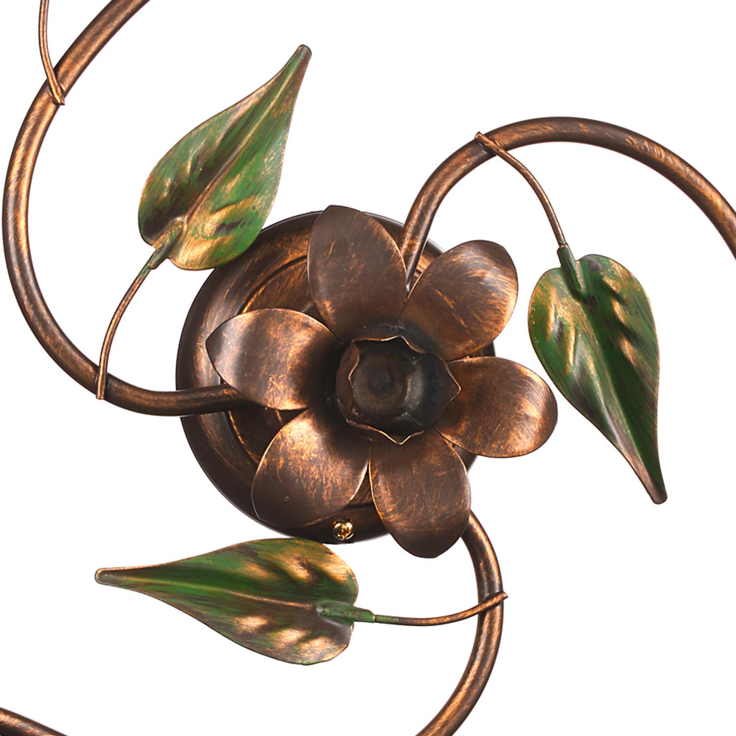 Deckenleuchte Miranda Bronze/Olivgrün max. 6 Watt - Bronzefarben/Olivgrün, ROMANTIK / LANDHAUS, Glas/Metall (50/20/50cm)