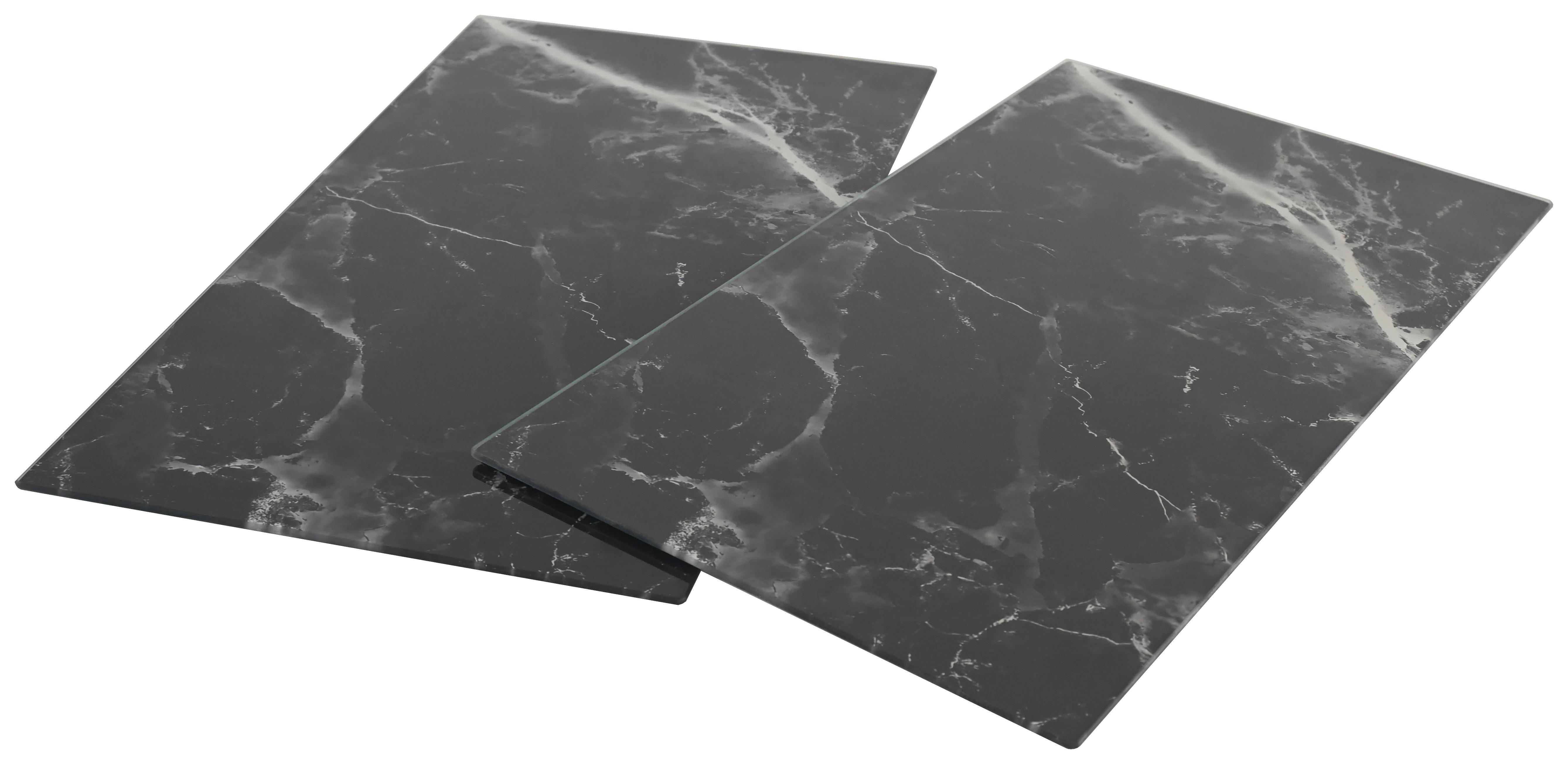 TÄCKPLATTA FÖR SPIS MARBLE - 2PCS - svart, Klassisk, glas (30/52cm) - Mömax