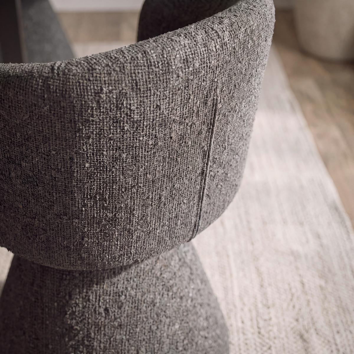 Armlehnstuhl Maylea Grau Webstoff Gepolstert - Grau, MODERN, Holz/Textil (61/60,5/81cm) - Bessagi Home