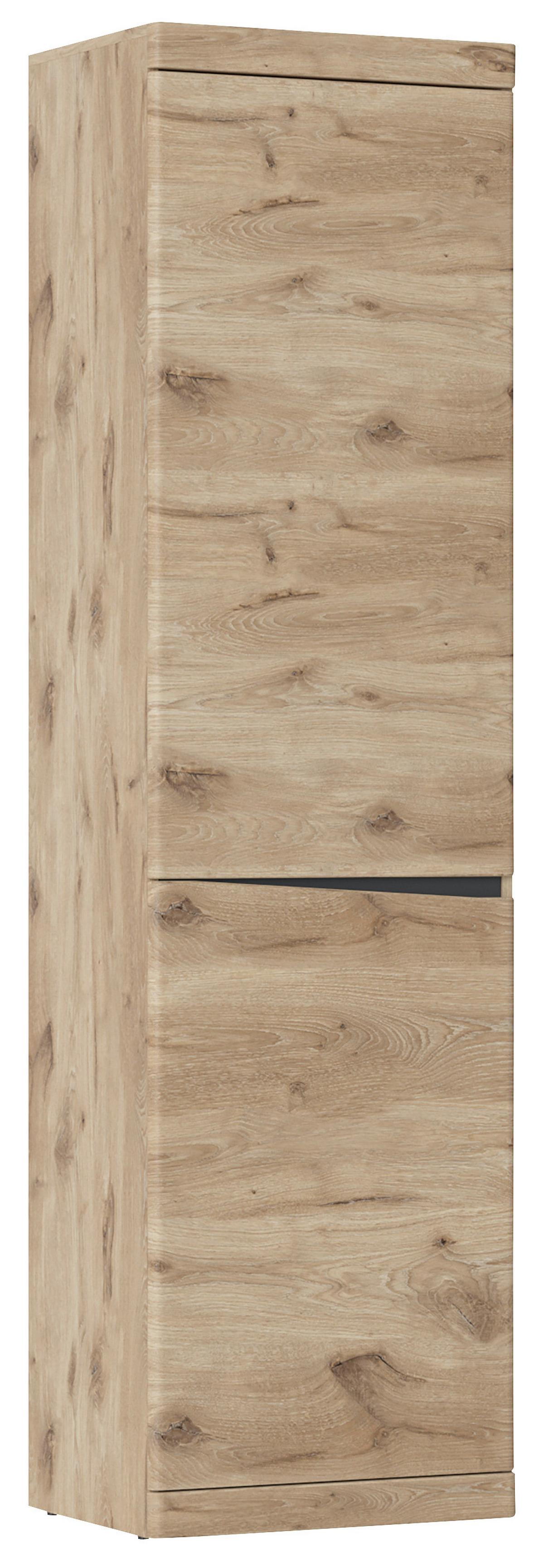 Dulap pentru hol TWIST - culoare lemn stejar/antracit, Modern, material pe bază de lemn (54/196,5/39,9cm) - Modern Living