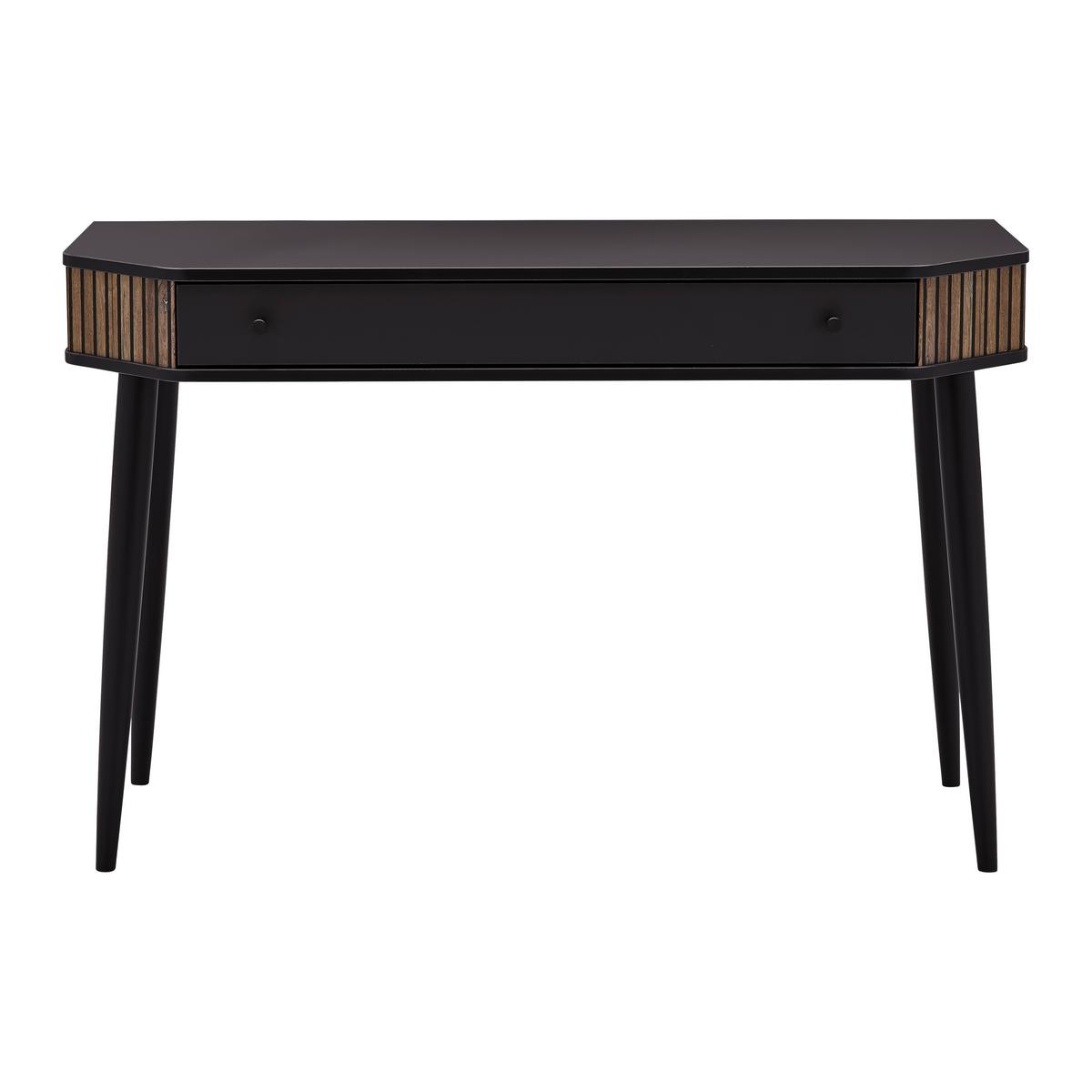 Schreibtisch Capri in Schwarz/Eichefarben - Eichefarben/Alufarben, MODERN, Holz/Holzwerkstoff (120/76/50cm) - Mömax