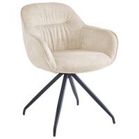 Armlehnstuhl Nadja in Beige - Beige/Schwarz, Modern, Textil/Metall (62/83/63cm) - Mömax