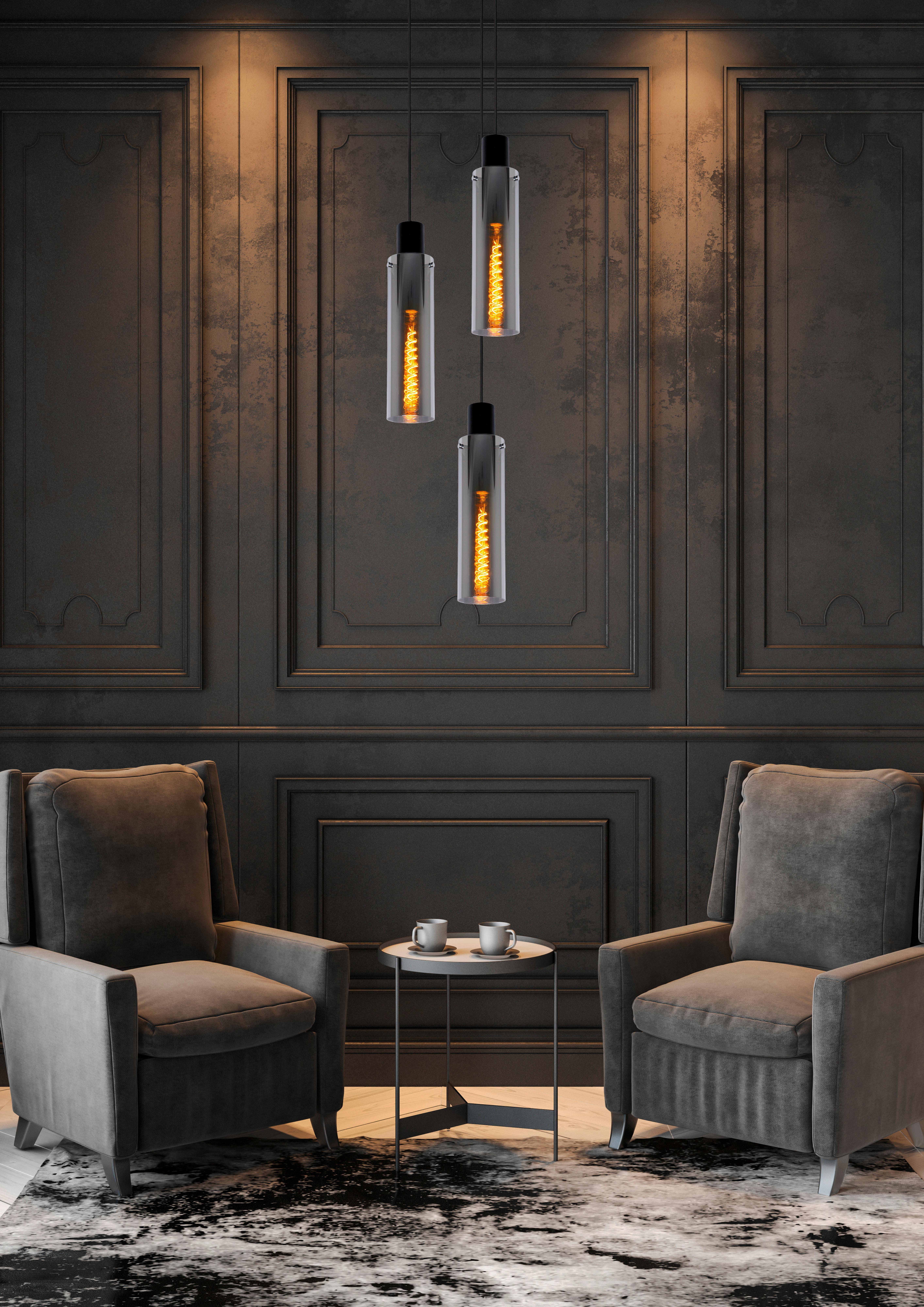 LAMPA WISZĄCA 74404/13/65 ORLANDO - jasnoszary, Design, szkło (32/32/172cm) - Lucide
