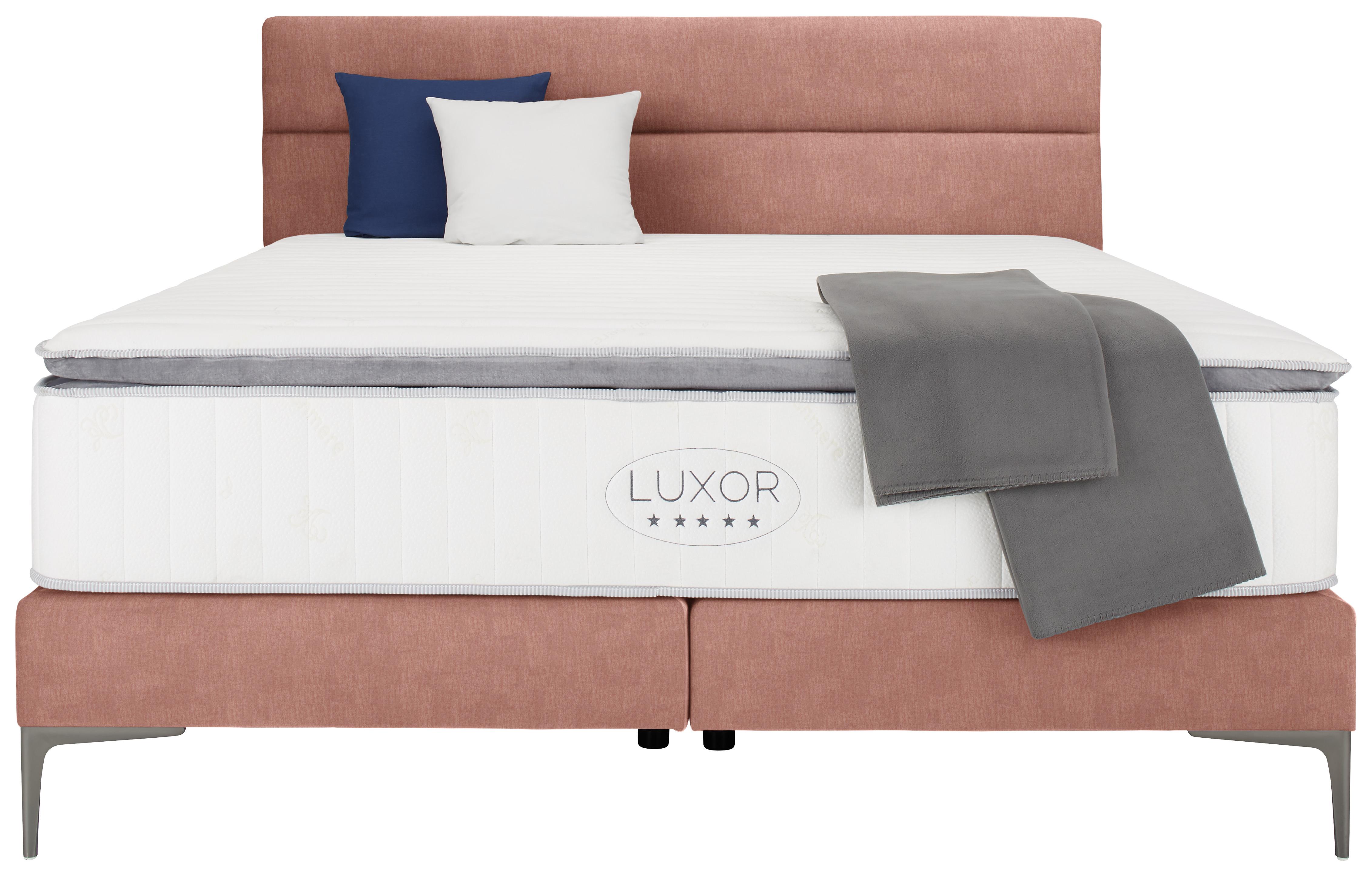 Boxspringbett ca. 180x200cm - Koralle/Schwarz, KONVENTIONELL, Holz/Holzwerkstoff (180/200cm) - Premium Living