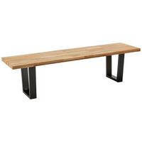 Sitzbank Kayla Echtholz Eiche Massiv - Eichefarben/Schwarz, MODERN, Holz/Metall (175/46/45cm) - Bessagi Home