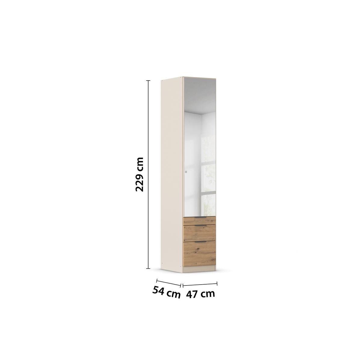 DULAP USI ROTATIVE ALABAMA - argintiu/culoare lemn stejar, Trend, material pe bază de lemn (47/229/54cm) - Modern Living