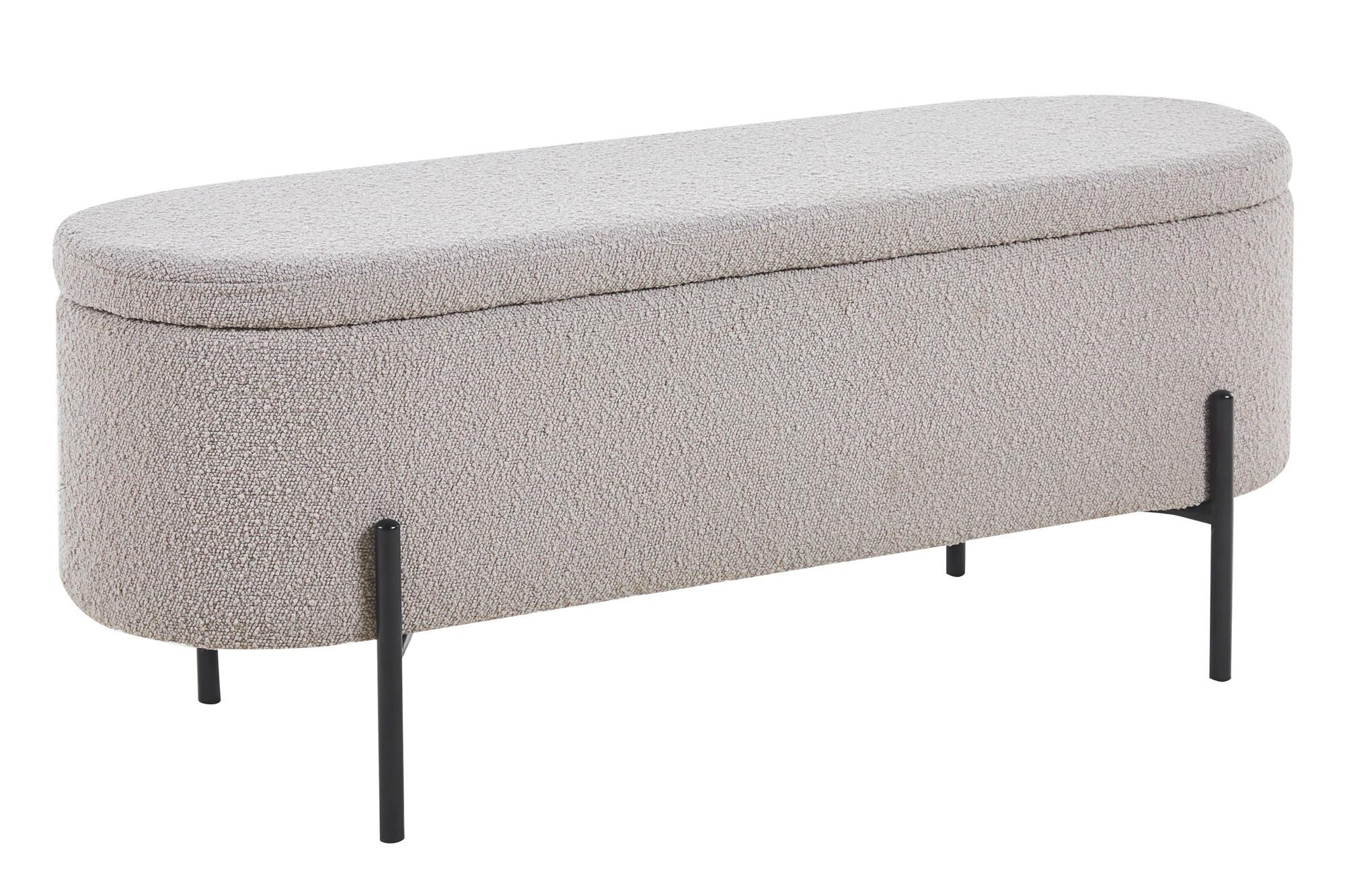 Klop Bouclé, Rjavosiva - rjavosiva/črna, Moderno, kovina/tekstil (110/44/40cm) - Livetastic