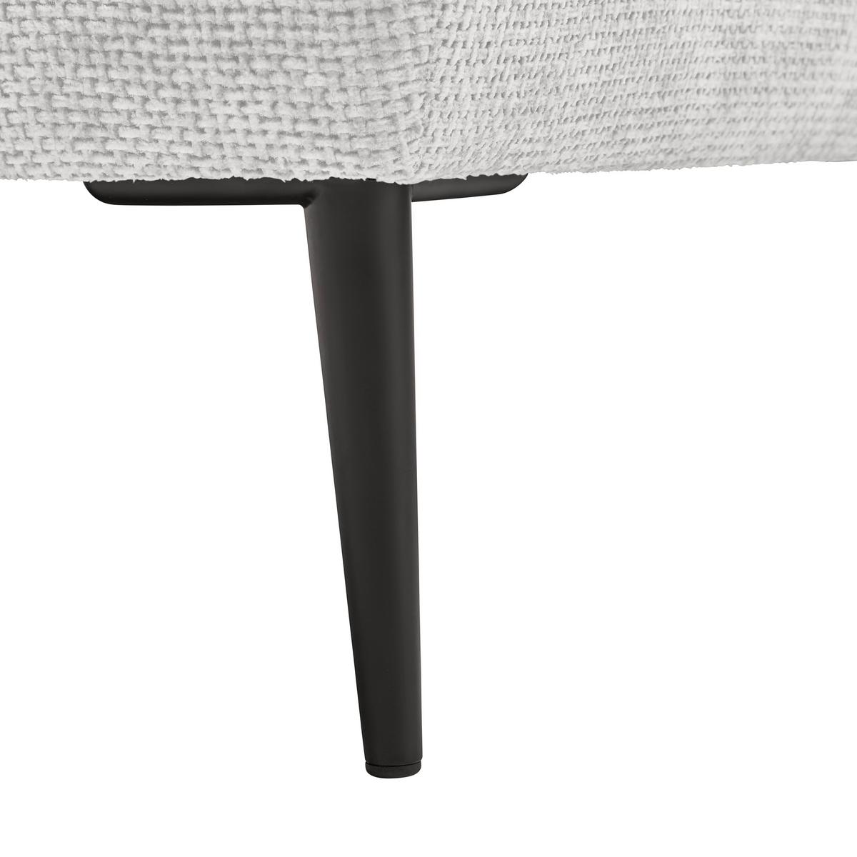 Ecksofa Custom Creme - Creme/Schwarz, MODERN, Textil/Metall (164/85/255cm) - Mömax